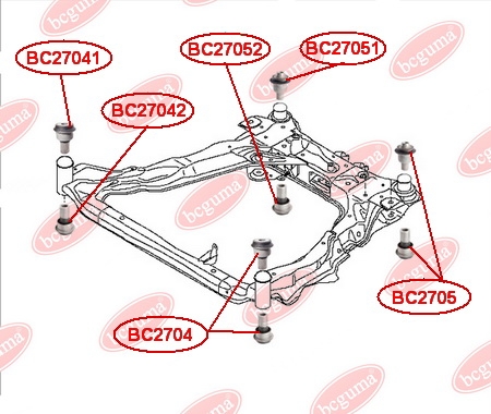 Сайлентблок підрамника передній, посилений «BAD ROADS» (BC27041 + BC27042)